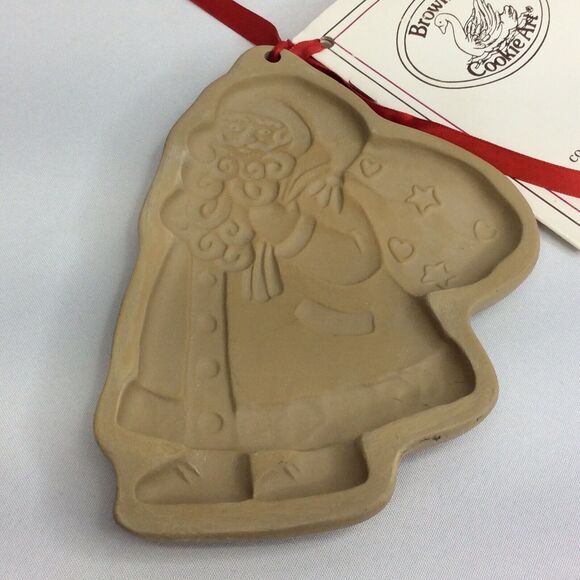 Brown Bag Cookie Art Santa Claus Mold w/Booklet Christmas Hill Design 1989 - Picture 5 of 6
